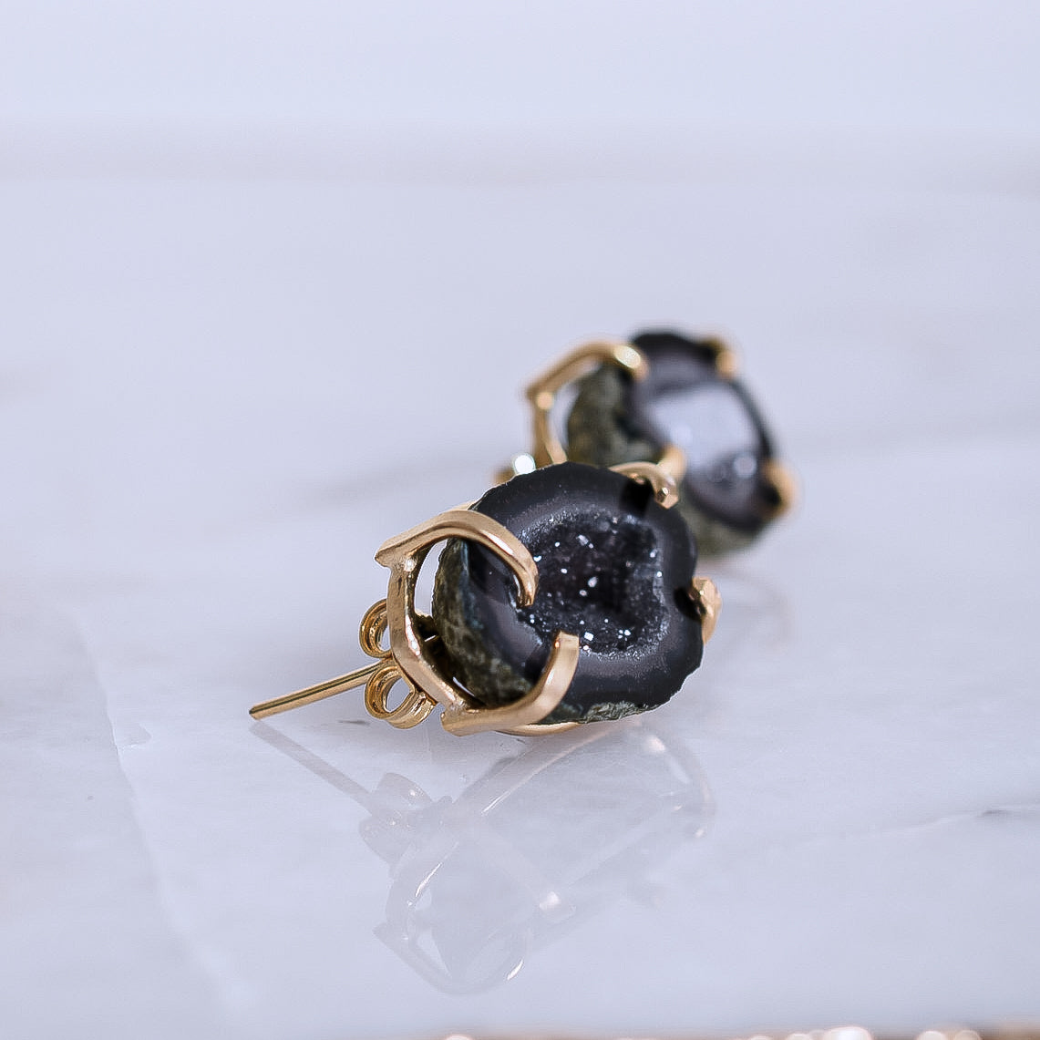 Mexican geode stud earrings 2