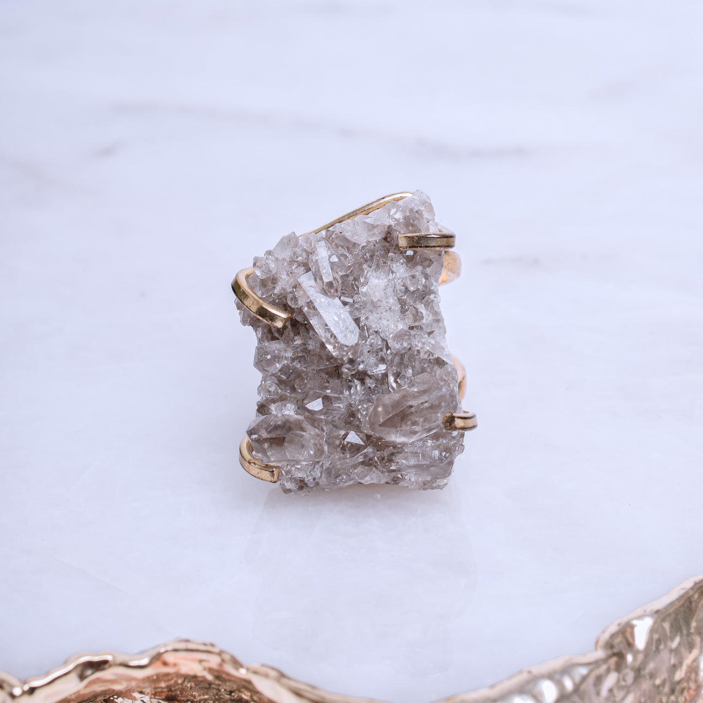 Smoky Quartz Gold Plated Ring 1