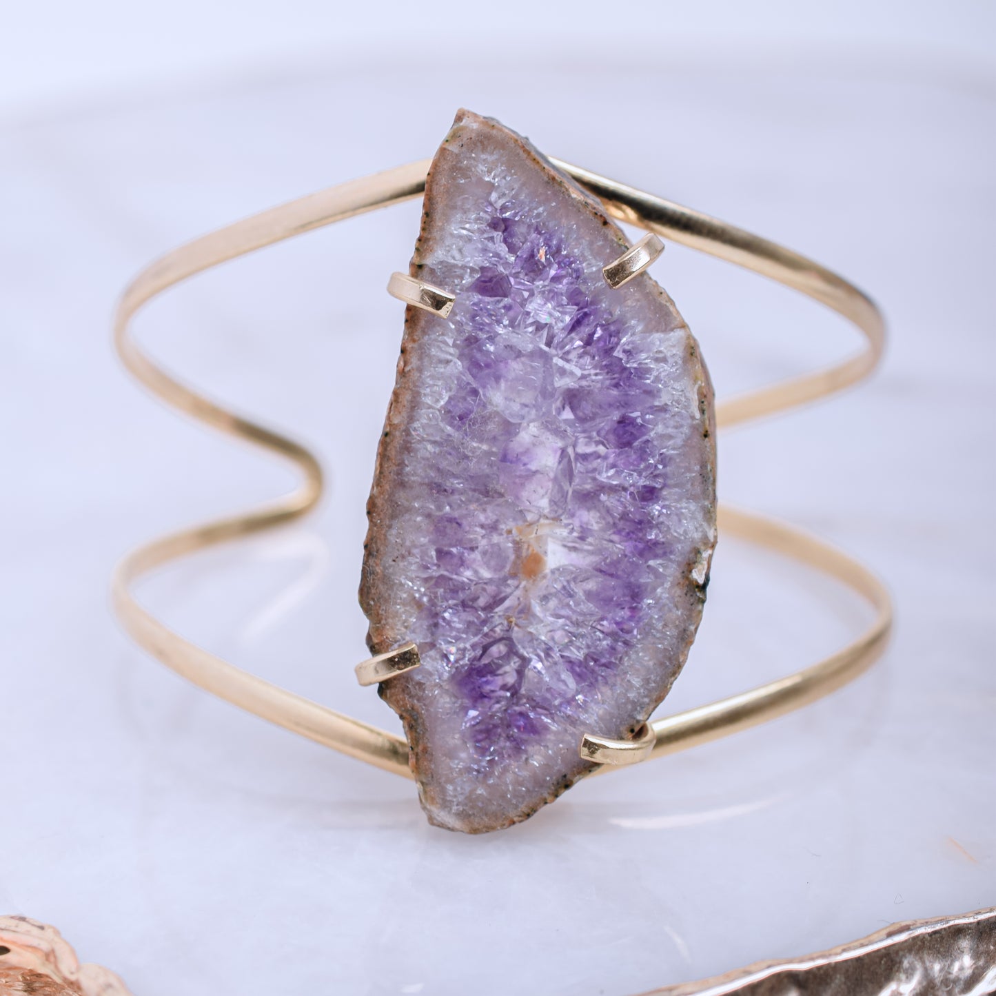Amethyst Stalactite gold plated bracelet 3
