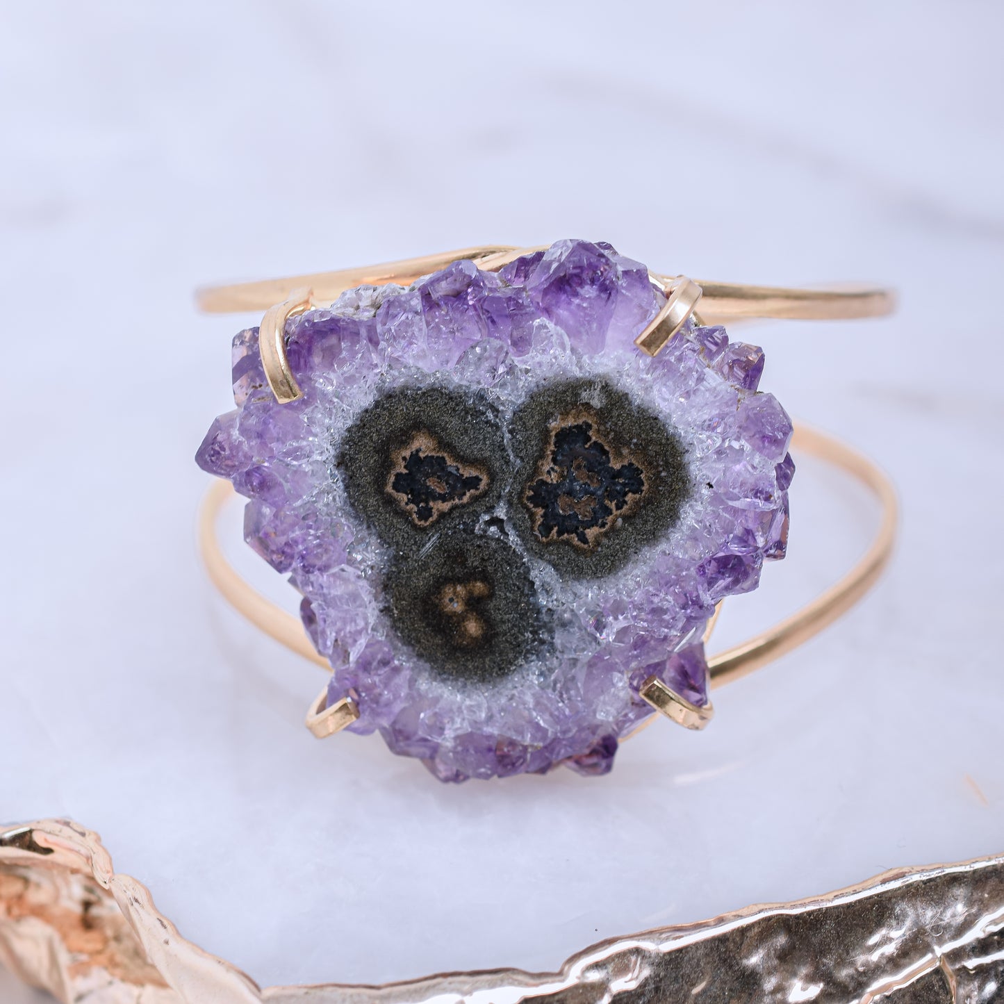 Amethyst Stalactite gold plated bracelet 4
