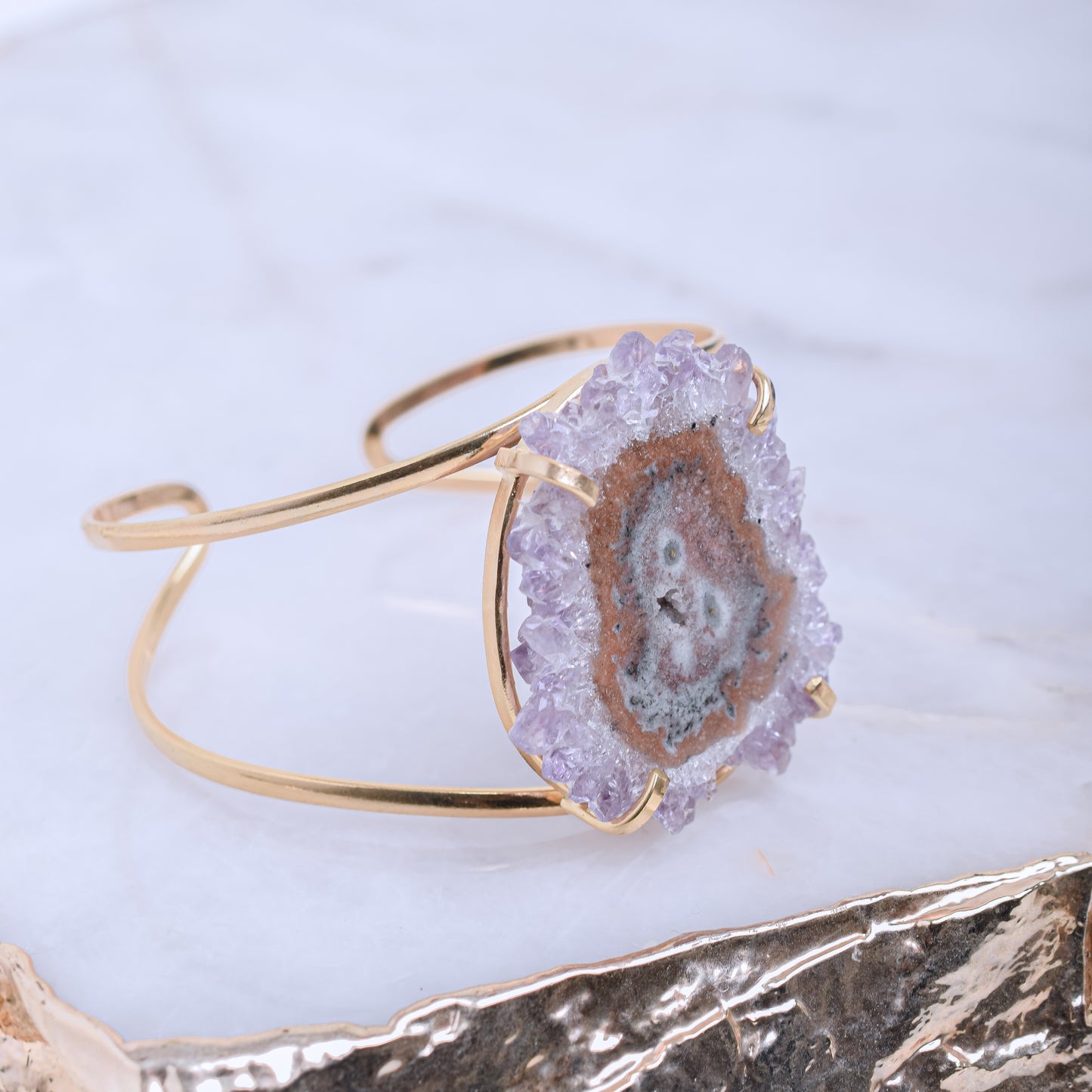 Amethyst Stalactite gold plated bracelet 5
