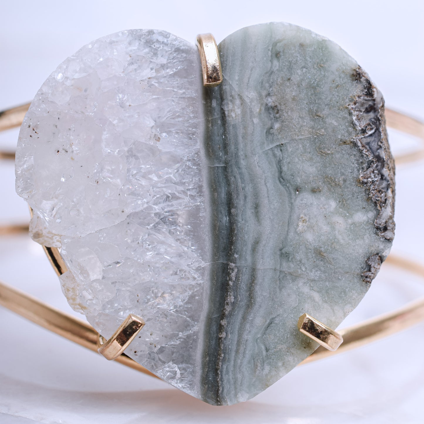 Amethyst Stalactite Gold Plated Heart-Shaped Bracelet
