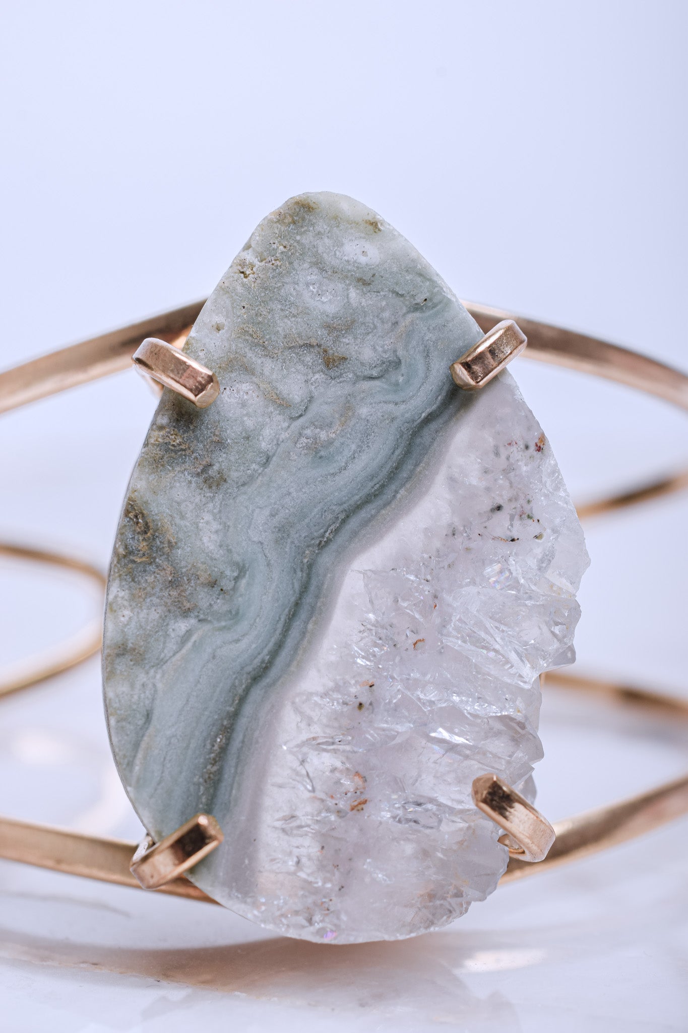 Amethyst Stalactite Gold Plated Drop-Shaped Bracelet