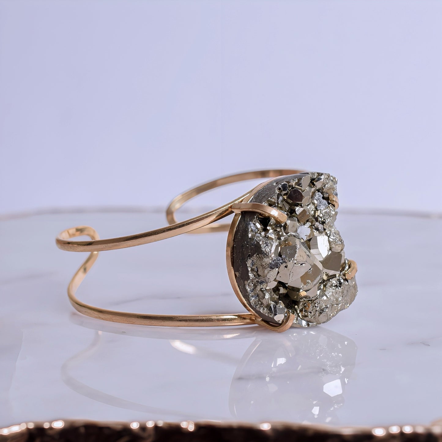 Crescent Moon Pyrite Bracelet