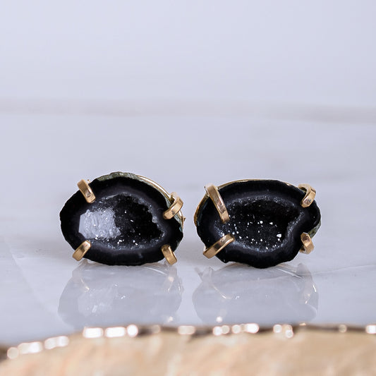 Mexican geode stud earrings 2