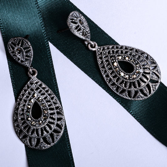 Teardrop Marcasite Earrings