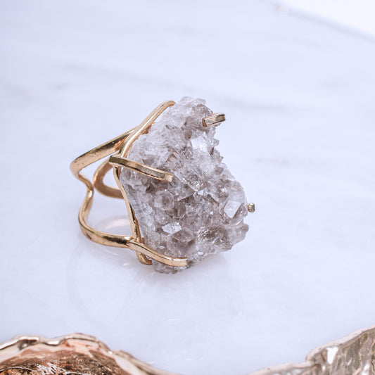 Smoky Quartz Gold Plated Ring 1