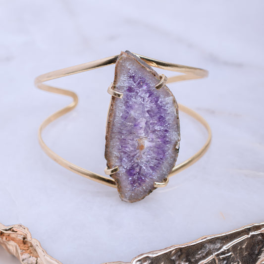 Amethyst Stalactite gold plated bracelet 3