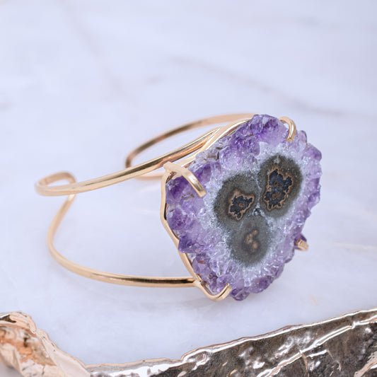 Amethyst Stalactite gold plated bracelet 4