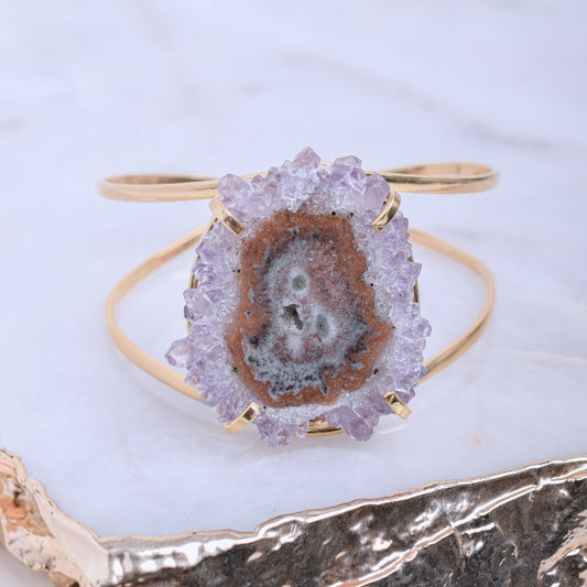 Amethyst Stalactite gold plated bracelet 5