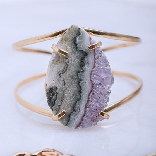 Amethyst Stalactite gold plated bracelet 9