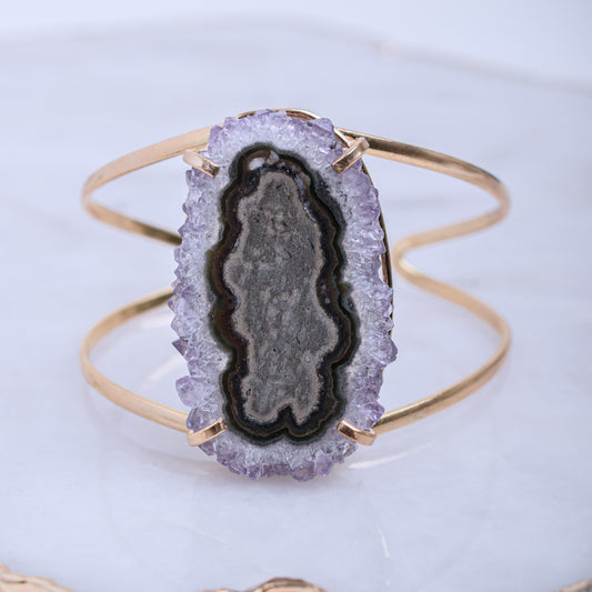 Amethyst Stalactite gold plated bracelet 10