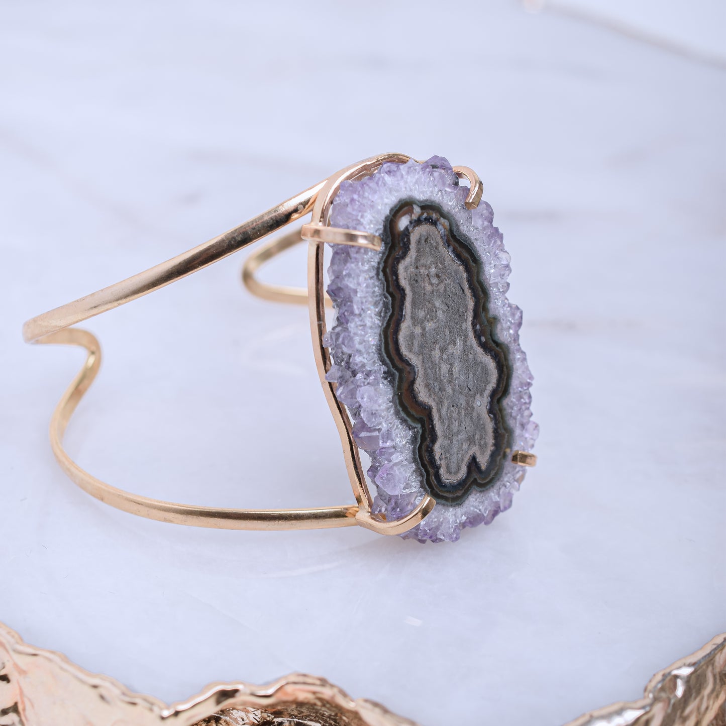 Amethyst Stalactite gold plated bracelet 10