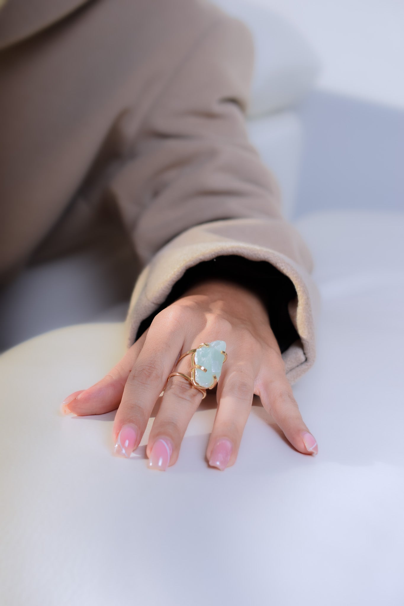 Aquamarine Gold Plated Ring 1