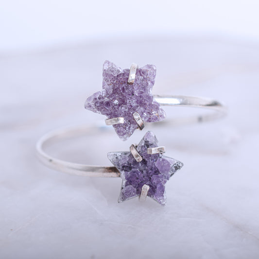 Amethyst Silver Plated Star Bracelet 1