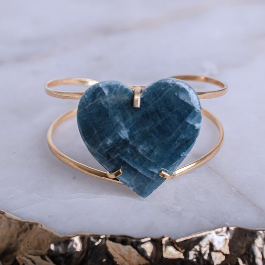 Apatite Gold Plated Heart Shaped Bracelet