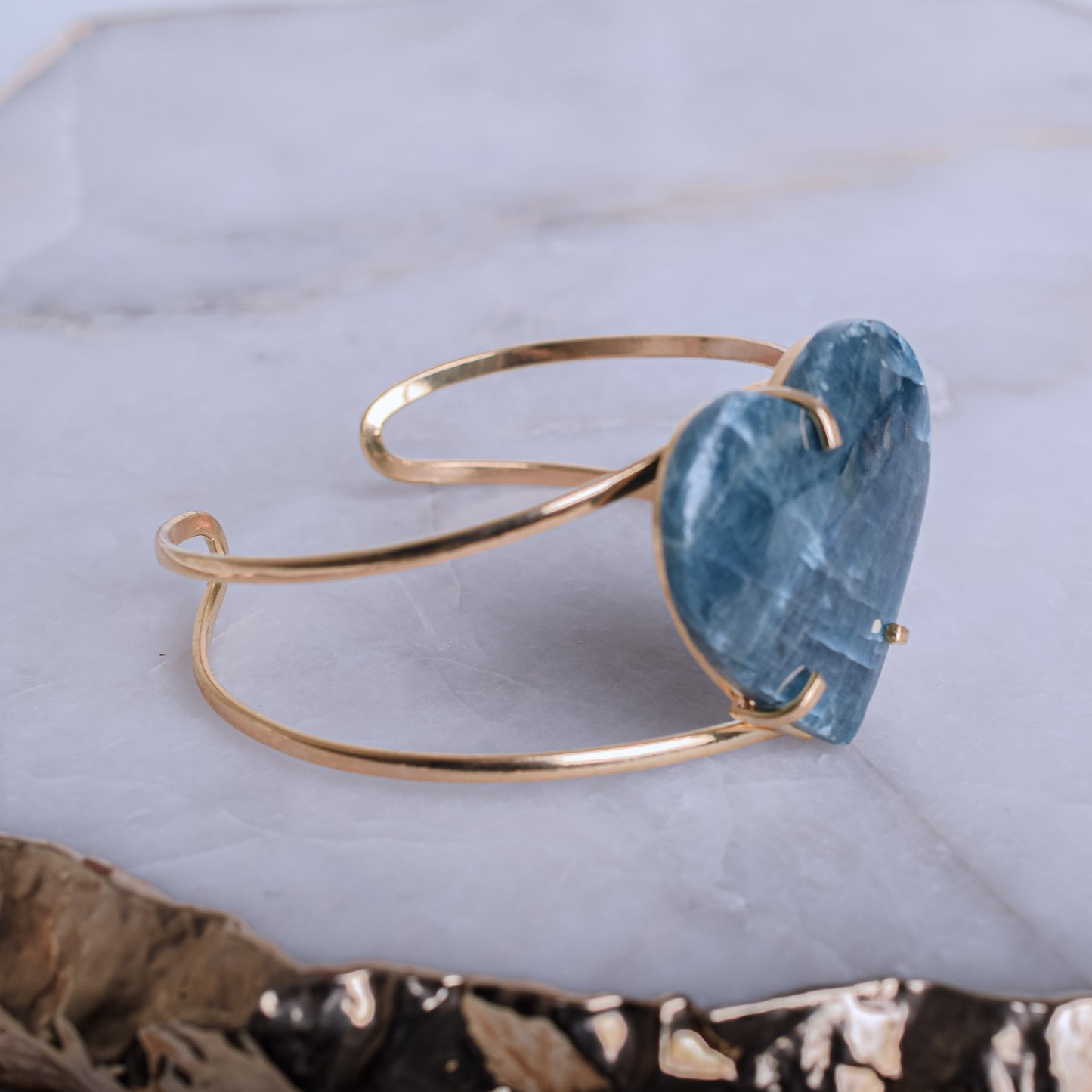 Apatite Gold Plated Heart Shaped Bracelet