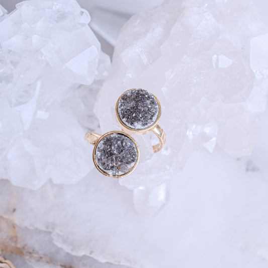 Druzy Quartz Dual Ring