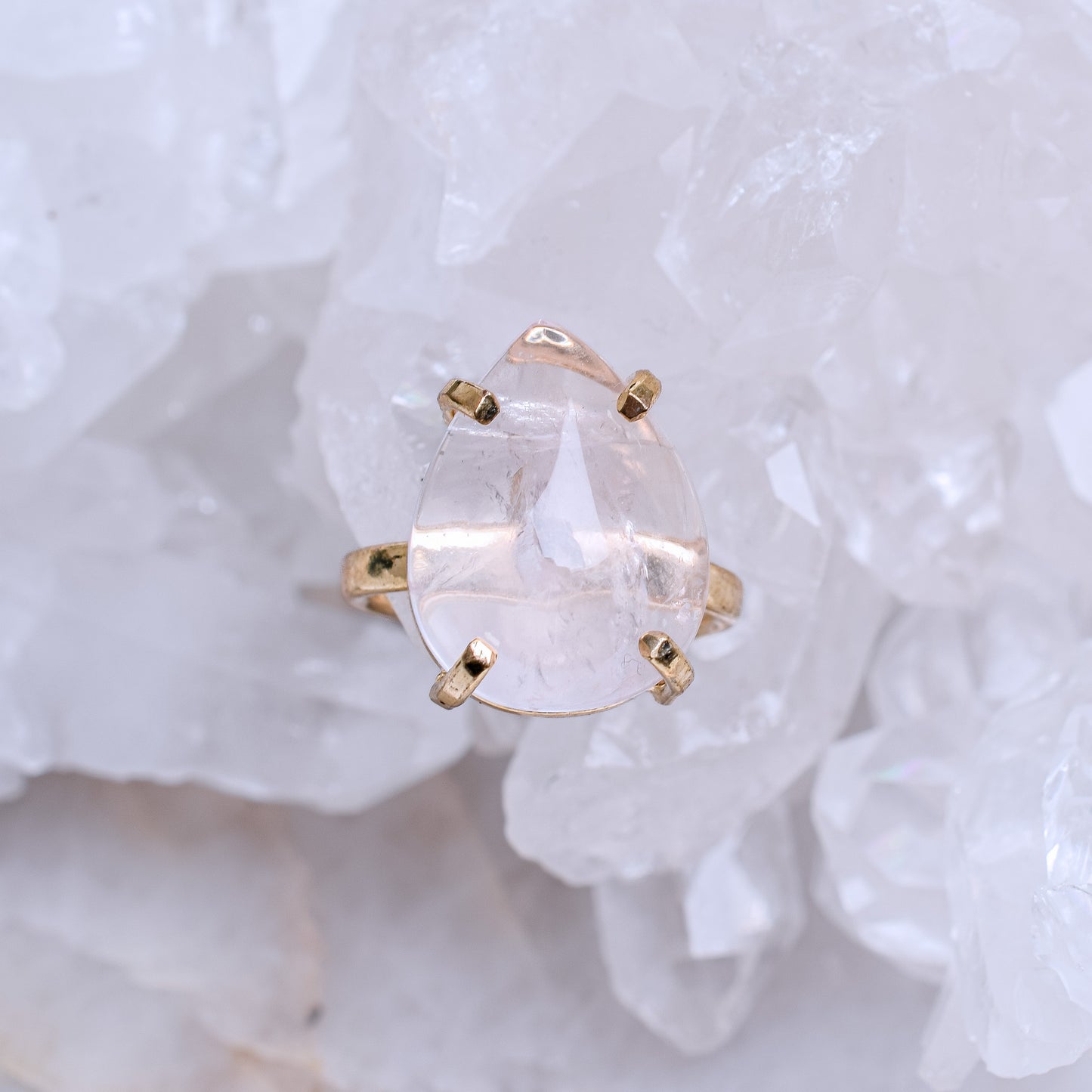 Rose Quartz Gold Plated Ring