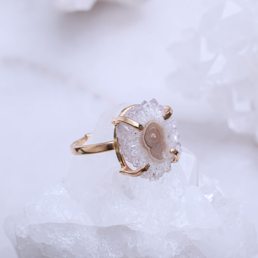 Amethyst Stalactite Gold Plated Ring 2