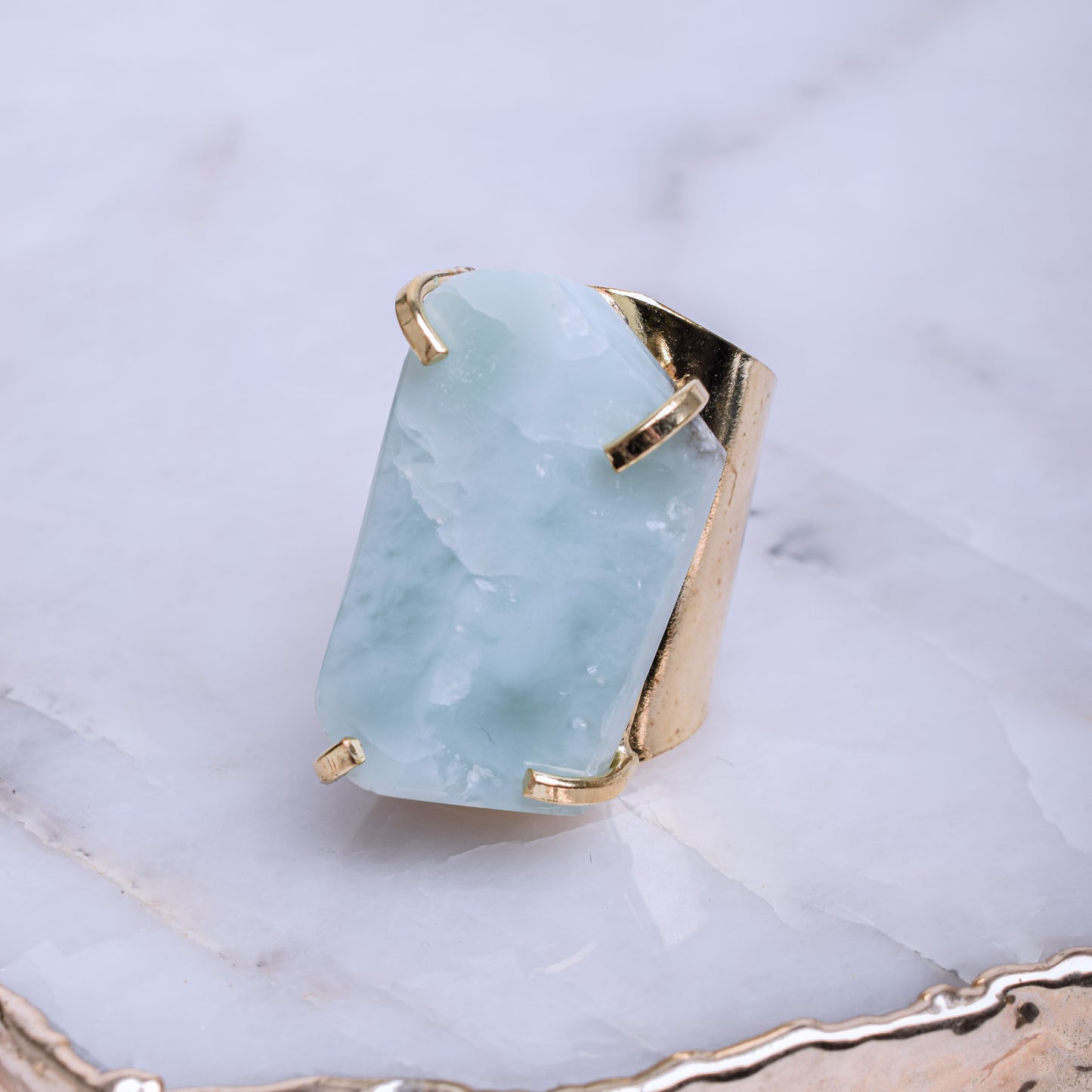 Larimar Gold Plated Ring 1