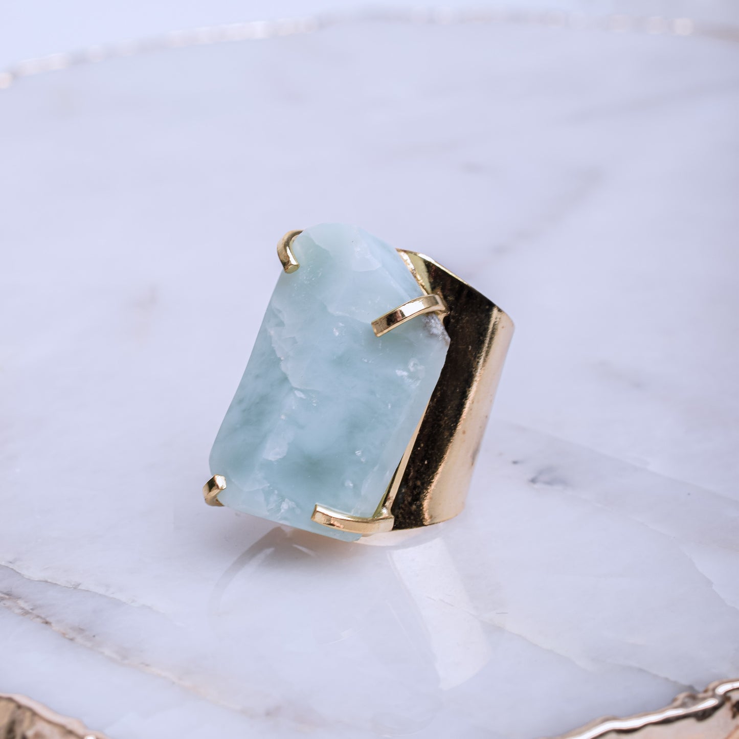 Larimar Gold Plated Ring 1