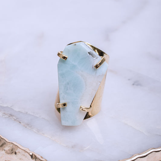 Larimar Gold Plated Ring 2