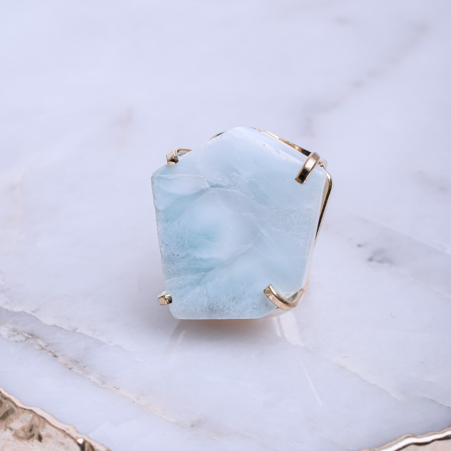 Larimar Gold Plated Ring 3