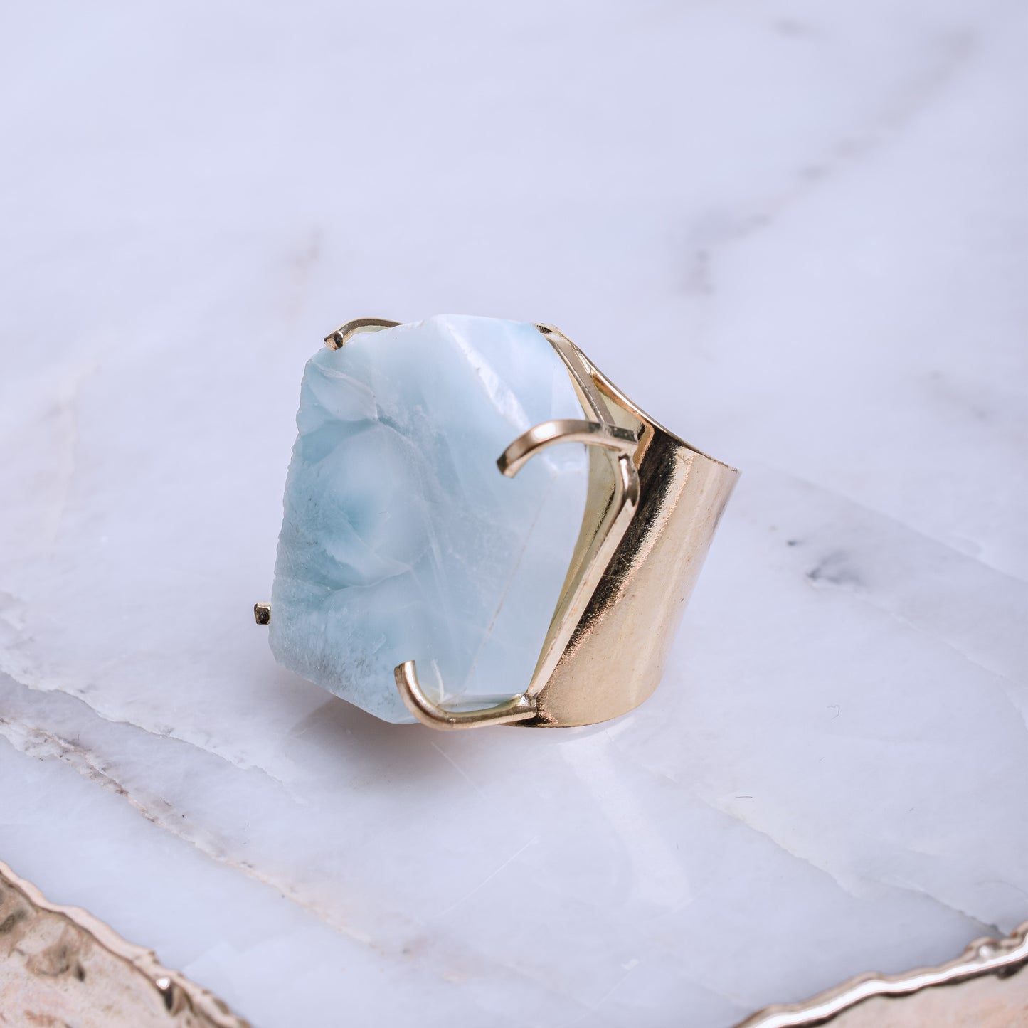 Larimar Gold Plated Ring 3