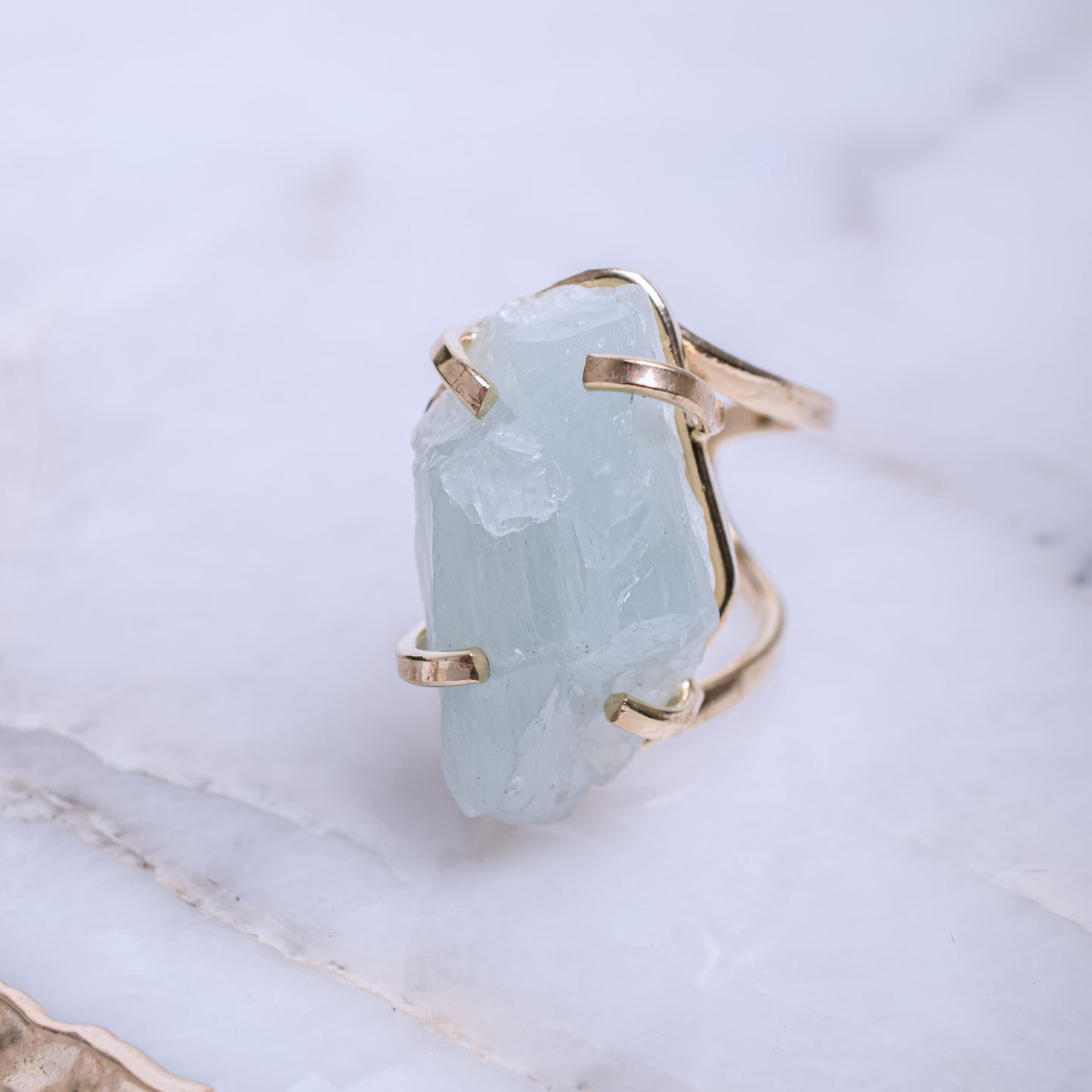 Aquamarine Gold Plated Ring 1