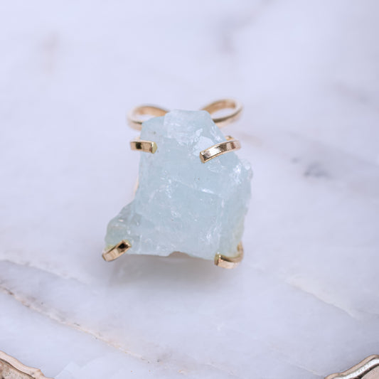 Aquamarine Gold Plated Ring 2