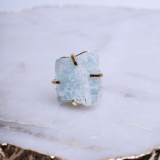 Aquamarine Gold Plated Ring 3