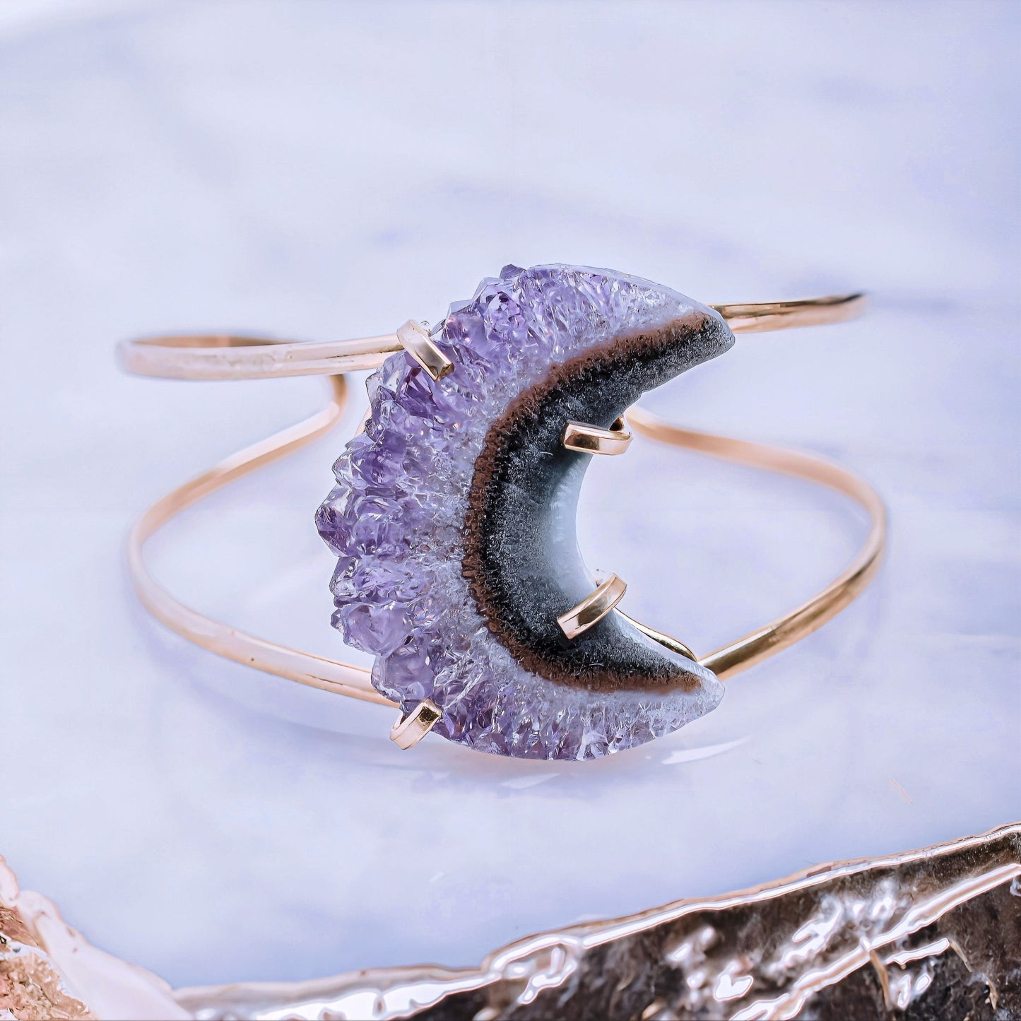Amethyst Stalactite Moon Bracelet
