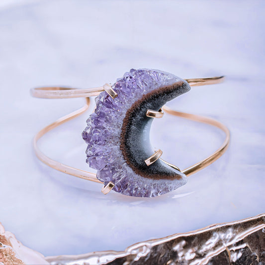 Amethyst Stalactite Moon Bracelet