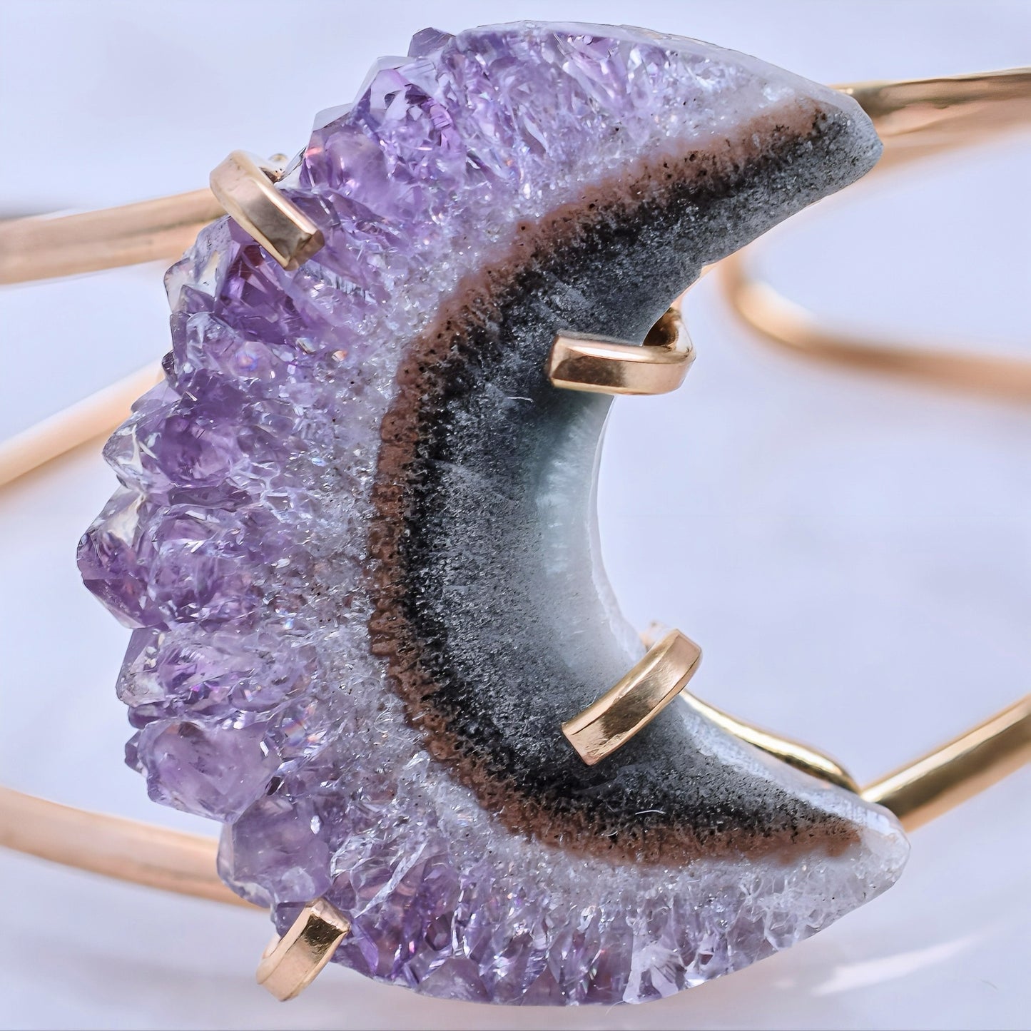Amethyst Stalactite Moon Bracelet