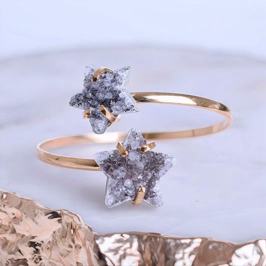 Amethyst Gold Plated Star Bracelet