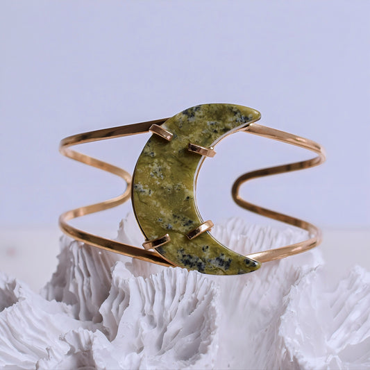 Lemon Jasper Moon-Shaped Bracelet
